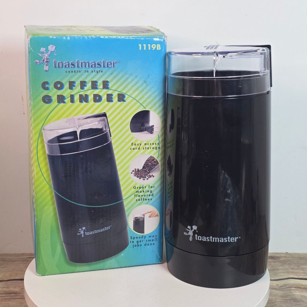 Toastmaster Coffee Grinder 1119B Black 120V 2-Ounce Stainless Steel Blade For 12